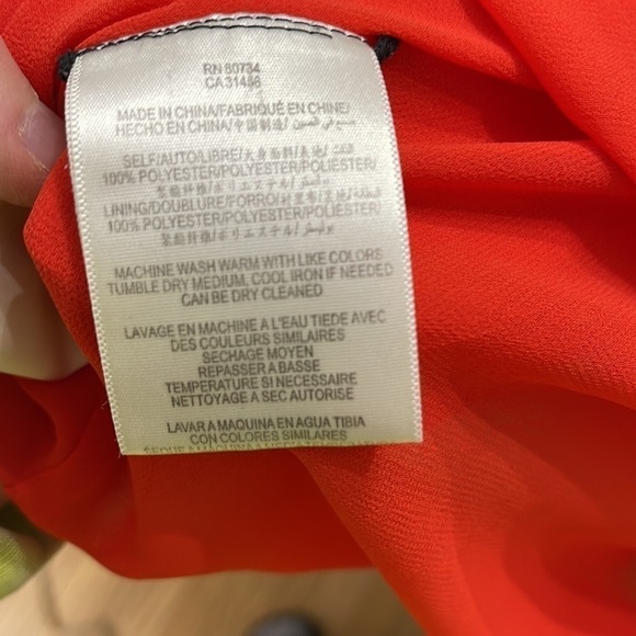 BCBG MAX AZRIA BRIGHT POPPY BONITA PLEATED MIDI CHIFFON SKIRT size 0 - Picture 11 of 13